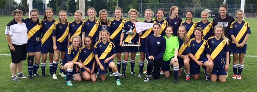 <who>Photo Credit:Contributed </who>The Okanagan Mission Huskies defeated the Valleyview Vikes of Kamloops 3-0 in the final game to win the Okanagan Valley senior AA girls soccer championship in Penticton recently. Members of the team, coached by Linda George and Krista Marrs, are Courtney Peissard, Holly De Haas, Anna Bobyn, Taylor Hughes, Anna Erikson, Jewel Lamb, Stefanie Young, Claire Evans, Jessica McIntyre, Vanessa White, Chloe Laidlaw, Grace Loo, Emily Metz, Sara Gargaro Chanel Campbell, Megan Martin, Kezia Kellet, Karina Bagi, Sophie Lorimer, Sammi Krupka and Amy Drew.