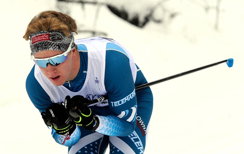 <who>Photo Credit: Lorne White/KelownaNow </who>Philip-Maynard Davies of Telemark raced to first place in both the classic and free junior men's race.
