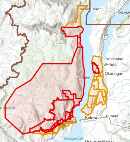 Evacuation order for some West Kelowna areas downgraded to alert