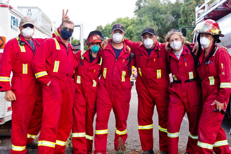 <who>Photo Credit: NowMedia</who> Members of the Kaleden Volunteer Fire Department ham it up