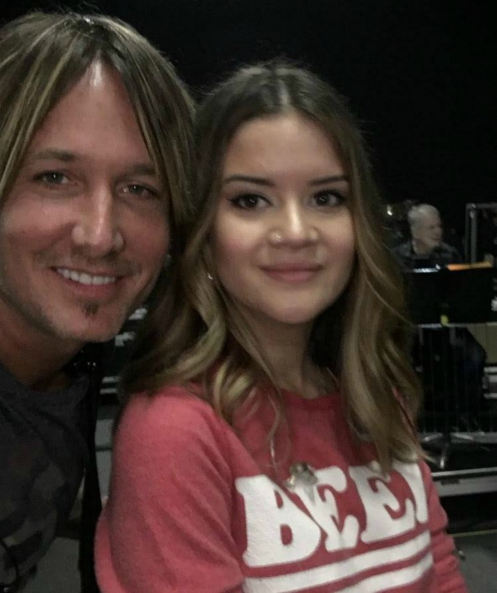Urban with Maren Morris, who will perform with him in Kelowna.