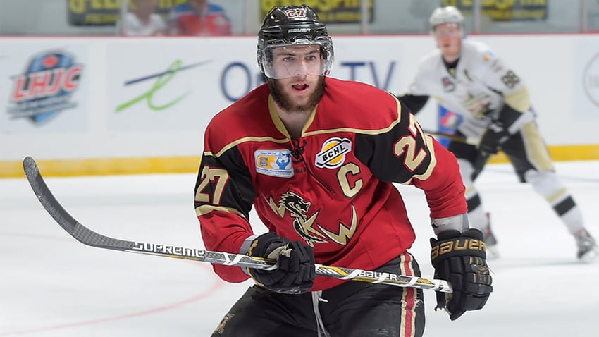 <who>Photo Credit: Hockey Canada </who>Kyle Marino, a converted defenceman, is among the top junior power forwards.