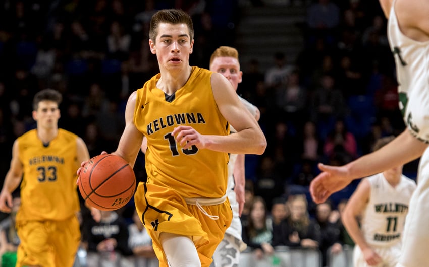<who>Photo Credit: Wilson Wong/UBC Thunderbirds </who>Mason Bourcier of the Kelowna Owls was chosen as the outstanding player in the 4A championship game.