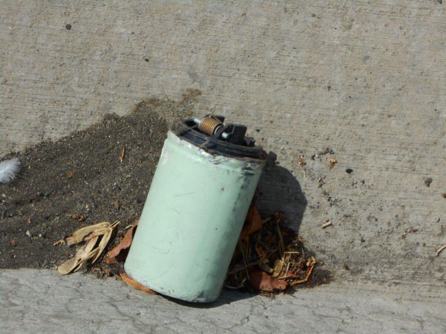 <who>Photo Credit: Contributed</who>This is the grenade that was discovered in the street.