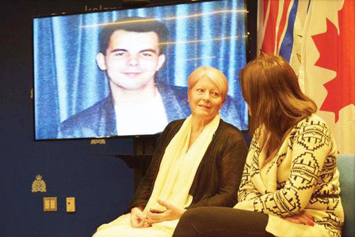 </who>Denise Allan last came to Kelowna from England in September 2018 for a news conference at Kelowna RCMP headquarters, where this photo of her was taken with an image of her missing son projected on the screen behind her.