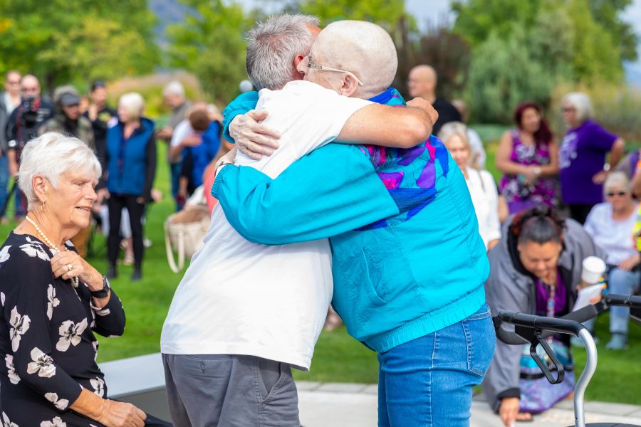 <who>Photo Credit: NowMedia/Gord Goble</who> Afterward, hugs were a big deal