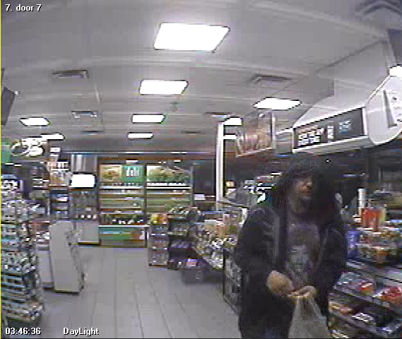 <who> Photo Credit: RCMP Handout </who> Police released this photo of the suspect involved with the store robbery.