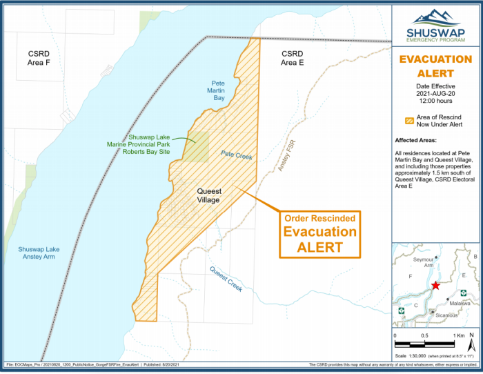 UPDATE: Crazy Creek Gorge FSR wildfire being held