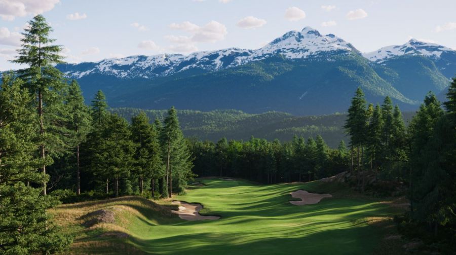 <who>Photo Credit: Cabot Revelstoke</who>The 8th and 17th will likely get the love as signature holes, but Allen calls the 14th his favourite. (Rendering)