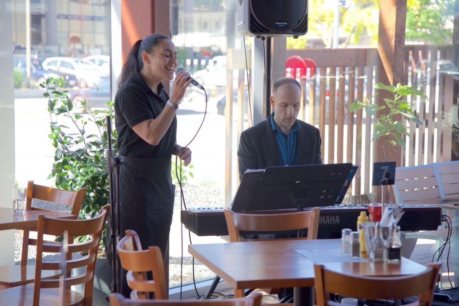 Neville was also accompanied by MTL waitress / Wife to the head Chef for a song