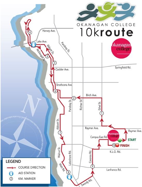 <who>Photo Credit: okanagan.bc.ca</who>The route map for the 10 kilometre race.