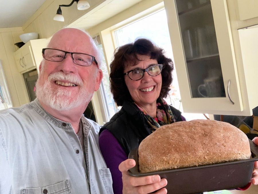 <who>Photo Credit: Richard Cannings</who> With wife Margaret at home during COVID
