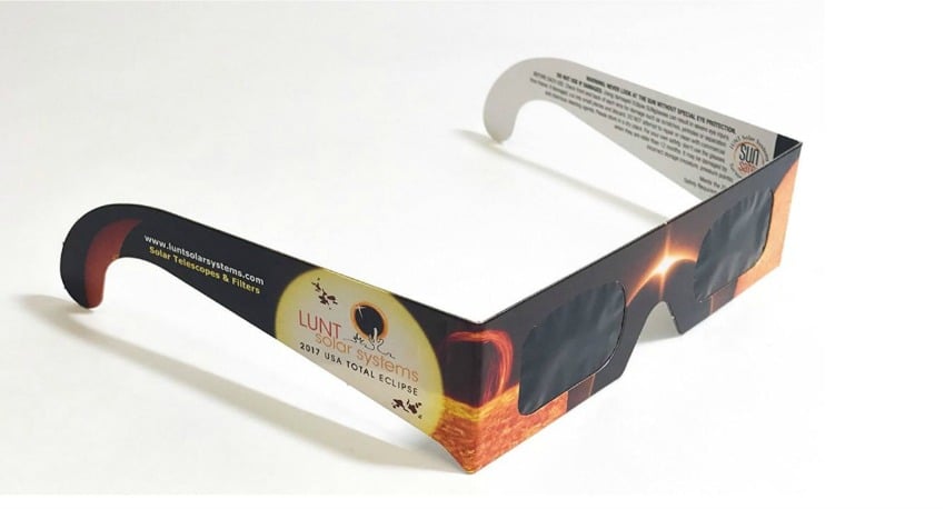 <who> Photo Credit: Amazon </who> Lunt Solar System NASA approved eclipse sunglasses.