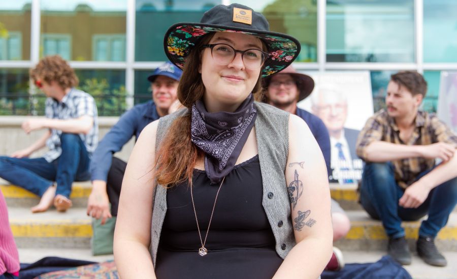 <who>Photo Credit: NowMedia</who> Sit-in organizer Chelsea Terry