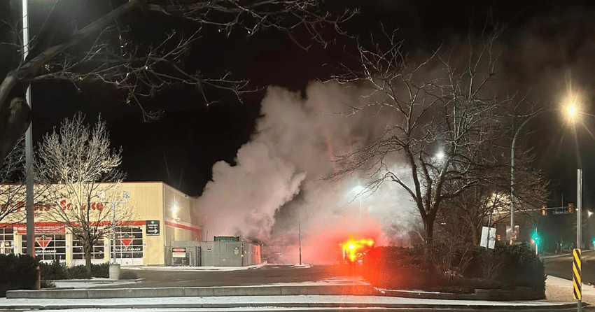 Suspicious Sunday morning fire at Canadian Tire quickly doused