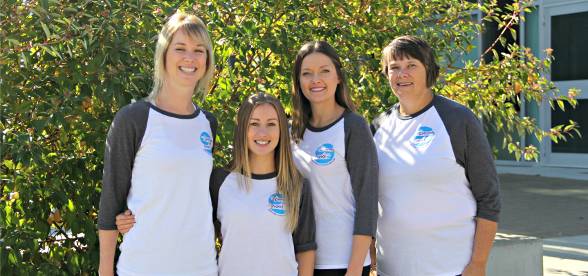 <who> Photo Credit: KelownaNow <who> From L to R: Maggie Johnman, Katlyn Ducharme, Erin Bryant and Nelly Oelke