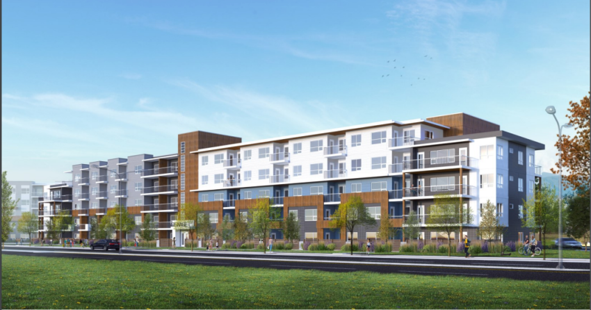 <who> Photo Credit: City of Kelowna staff report </who> Nearly 190 residential units in two five-storey buildings are proposed for 2165 Benvoulin Court.