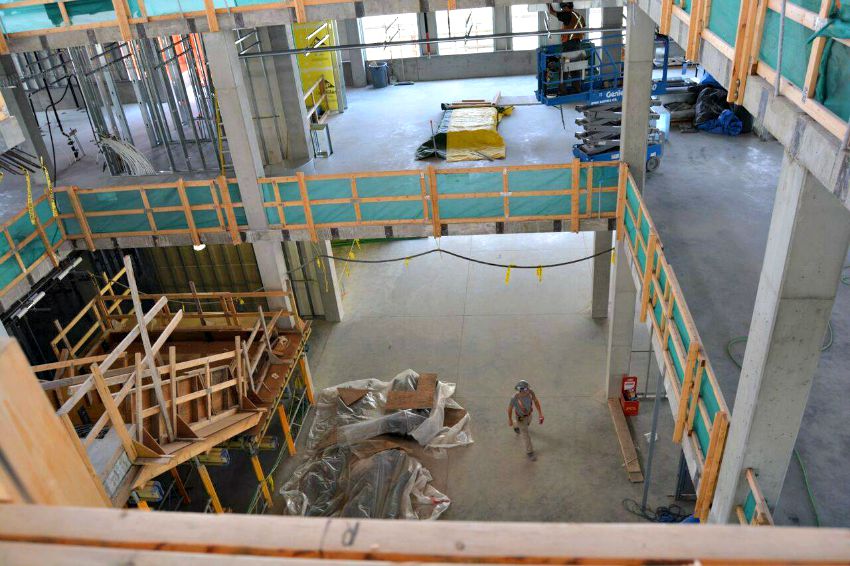 The new addition under construction at Okanagan College.