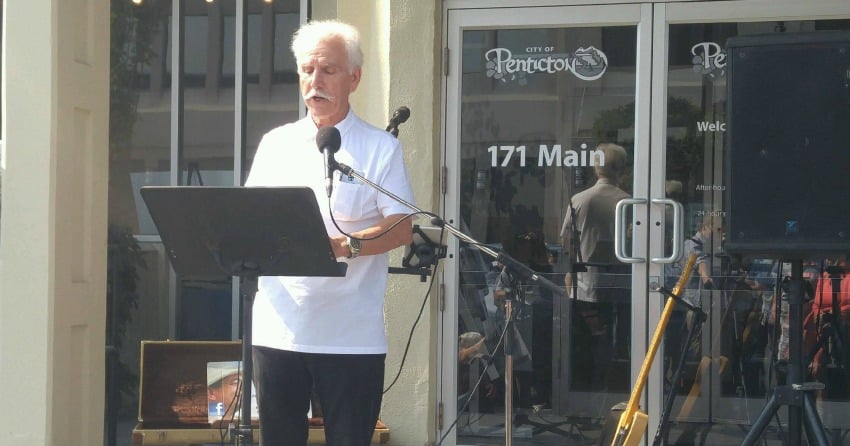 John Vassilaki announced his candidacy to run for mayor in Penticton in early September on the front steps at City Hall.