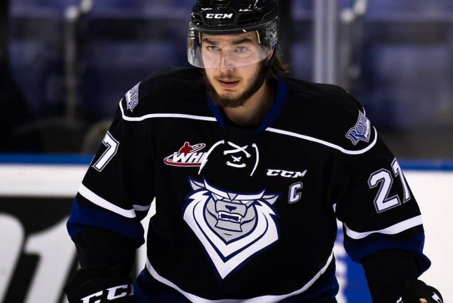 <who>Photo credit: Victoria Royals</who>Phillip Schultz was selected by the Royals with the 38th overall pick in the 2018 Import draft and would go on to serve as the team's captain for the 2019-2020 season.