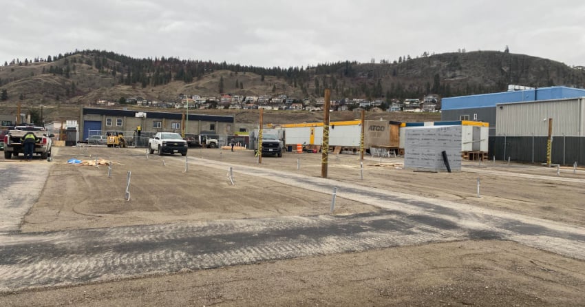 <who> Photo Credit: KelownaNow </who> Construction at the Crowley Avenue site started in November.