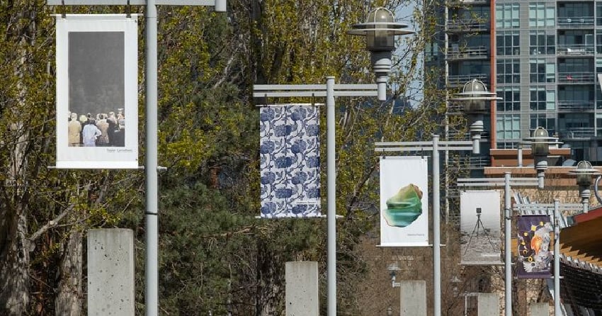 New street banners featuring UBCO work on display in Kelowna’s Cultural District