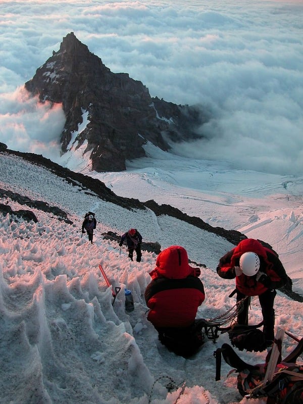 <who> Photo Credit: Troy Mason Photography</who> Climbers on Ingraham Glacier, on Mount Rainier.