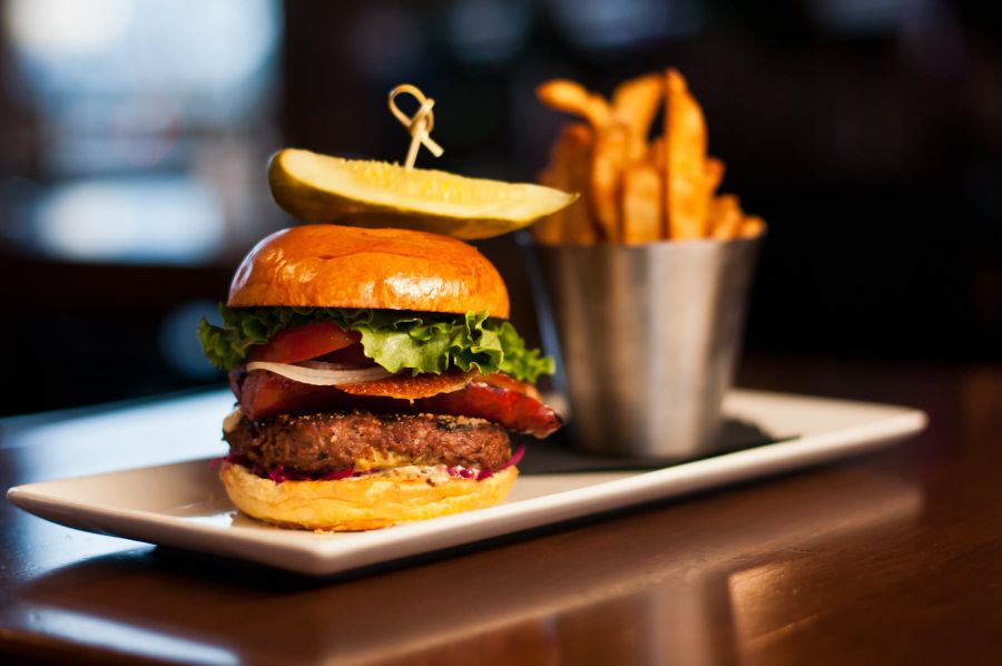 </who>One of the Dine Around Okanagan options at The Train Station Pub in Kelowna is a bison burger.