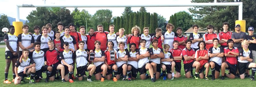 The KSS Owls and Mt. Boucherie Bears gather for group photo have hard-fought junior Valley final.