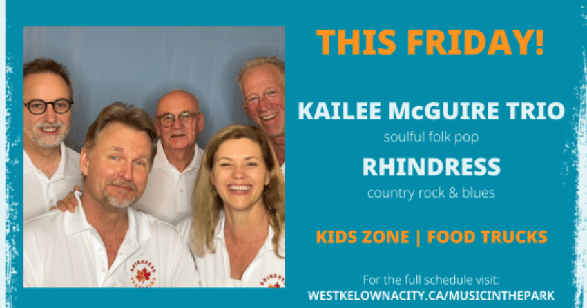 This week’s Music in the Park in West Kelowna is postponed due to smoke