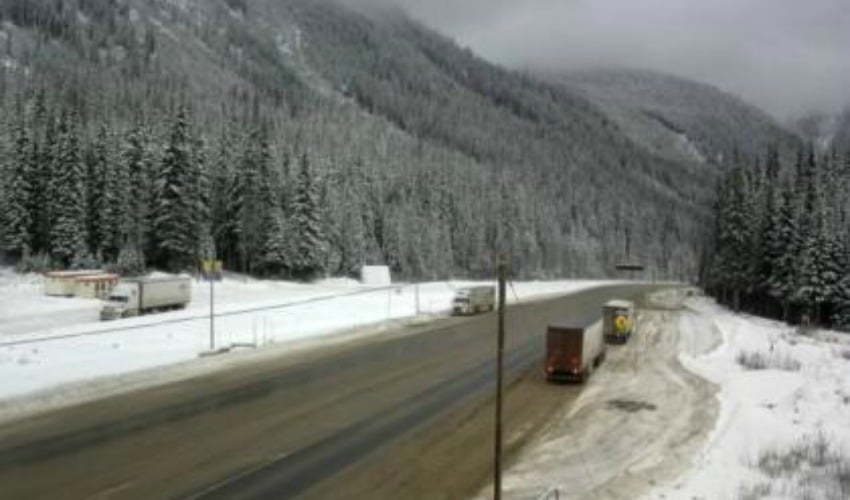 <who>Photo credit: DriveBC</who>Hwy 1, near Parks Headquarters at Glacier National Park