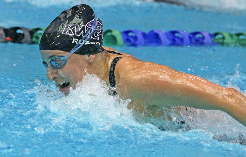<who>Contributed </who>Christina Russo displays the form that earned her two gold medals at the provincial AAA championships.