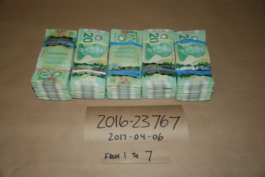 Cash Seized from Chappell's residence on March 30th, 2017