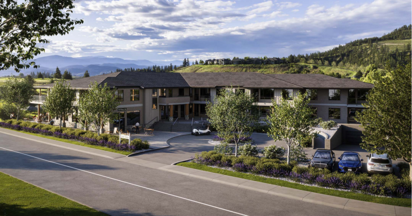 <who> Photo Credit: Meiklejohn Architects </who> A rendering of the proposed condo building that would be built at the corner of Gallagher's Pinnacle Way and Gallaghers Drive East.