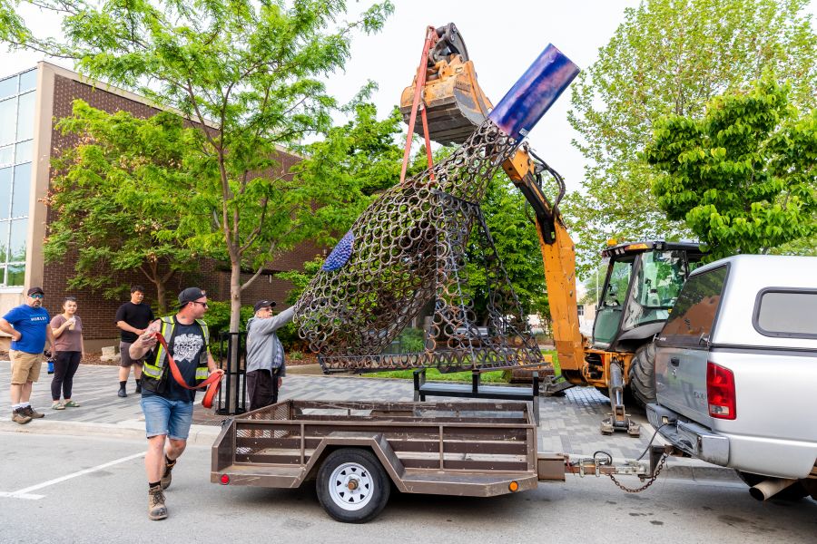 <who>Photo Credit: NowMedia/Gord Goble</who> '1760' gets installed