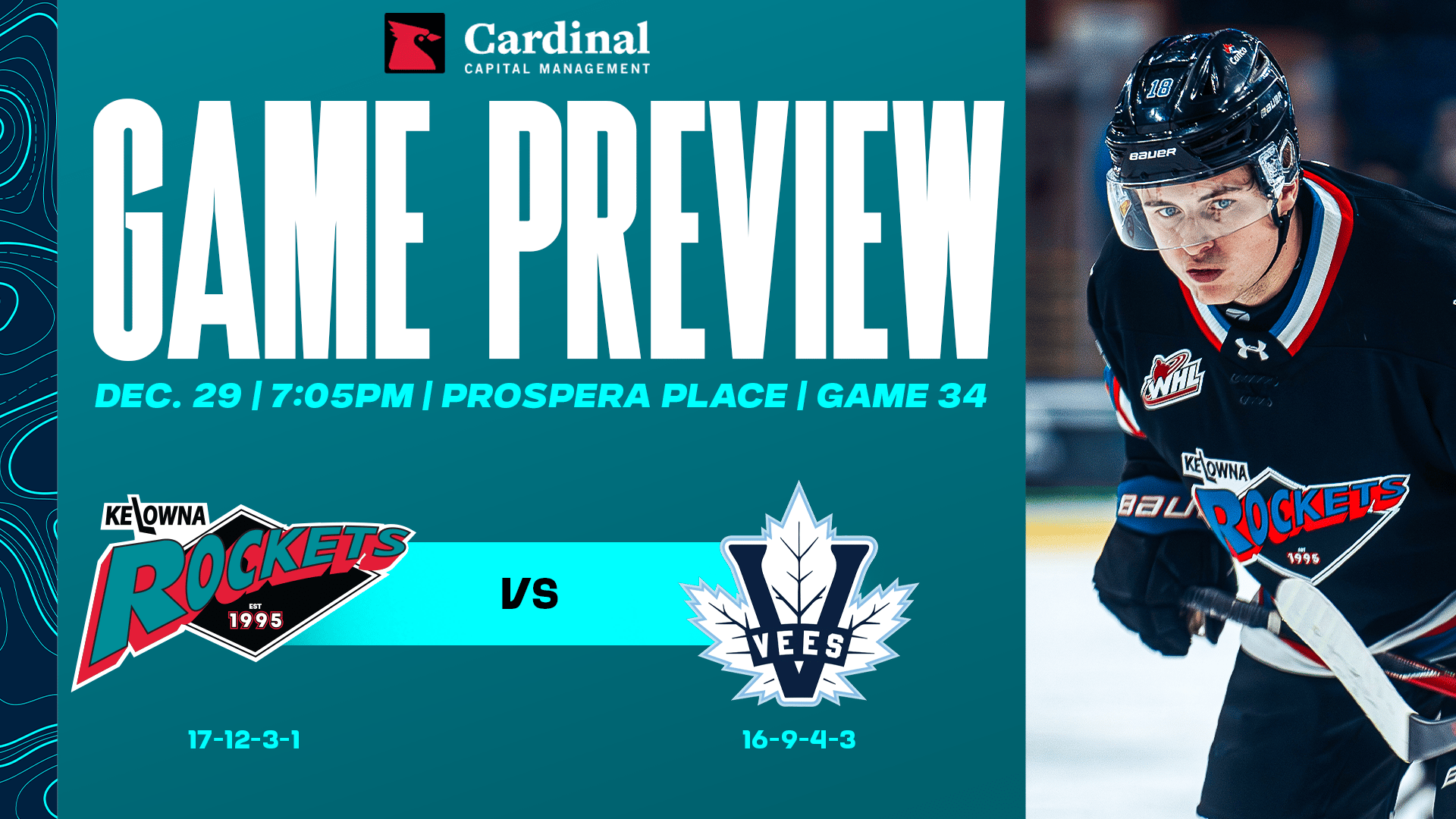 Game preview: Rockets continue homestand against Okanagan rival Monday night