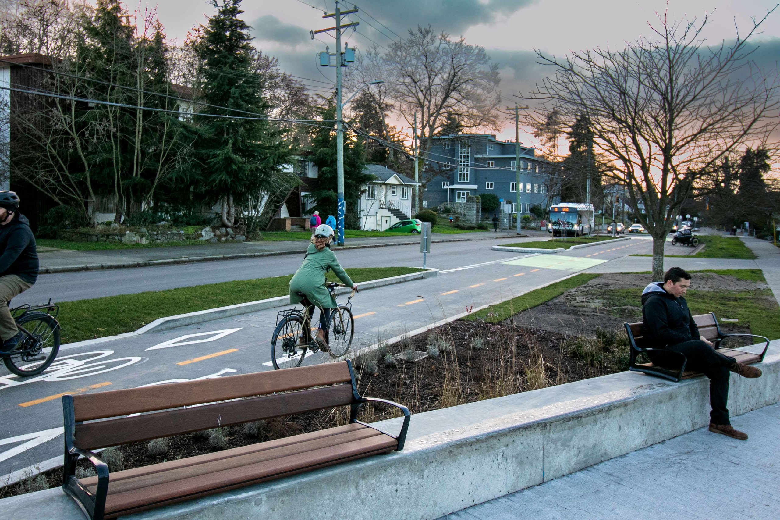 Longest continuous protected bike lane on Fort Street officially open 