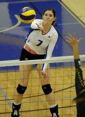 <who>Photo Credit: Lorne White/KelownaNow.com </who>Brianna Beamish led the Heat in kills with nine.