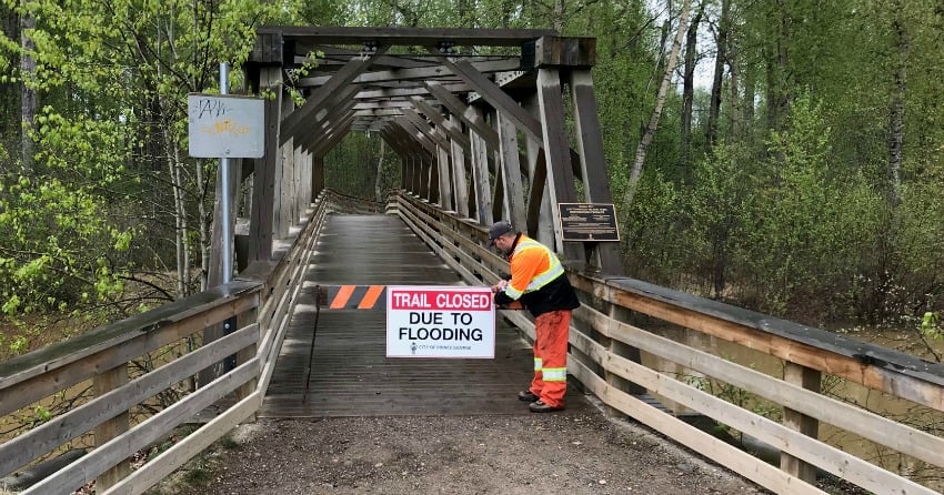 Closure from spring flooding