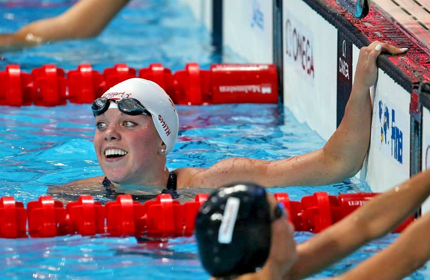 <who>Photo Credit: Swim Canada </who>Due to her focus on the qualifying for the Olympics, Smith will finish her four-year degree in five years.