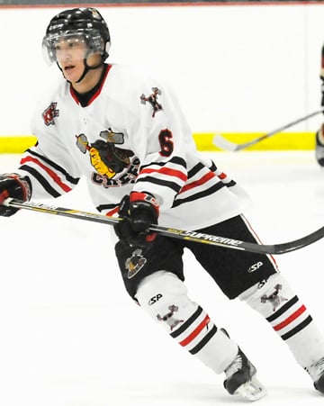 <who>Photo Credit: Lorne White/KelownaNow </who>Jonathan Lee scored a goal in each game on the weekend.