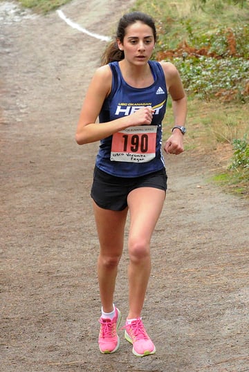 <who>Photo Credit: Lorne White/KelownaNow </who>Veronika Fagan led the UBCO Heat With a 19th place finish among <br>110 runners at the national CCAA cross country championships.