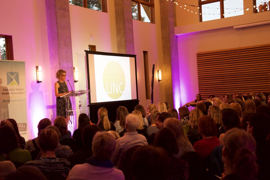 Shelagh Turner giving a presentation on the LINC initiative