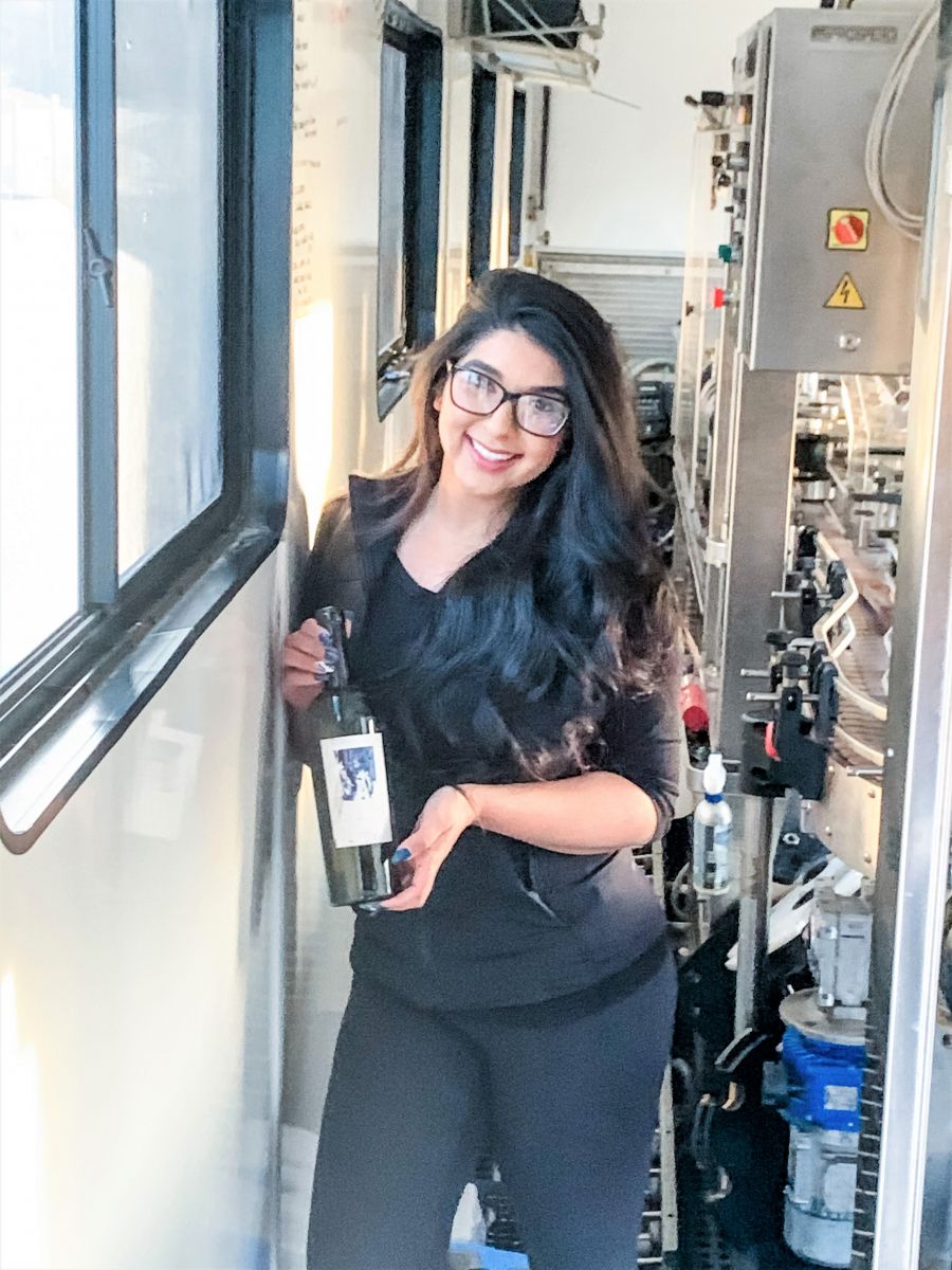 </who>Zarina Randhawa is the only woman in Canada to own a mobile wine bottling line.