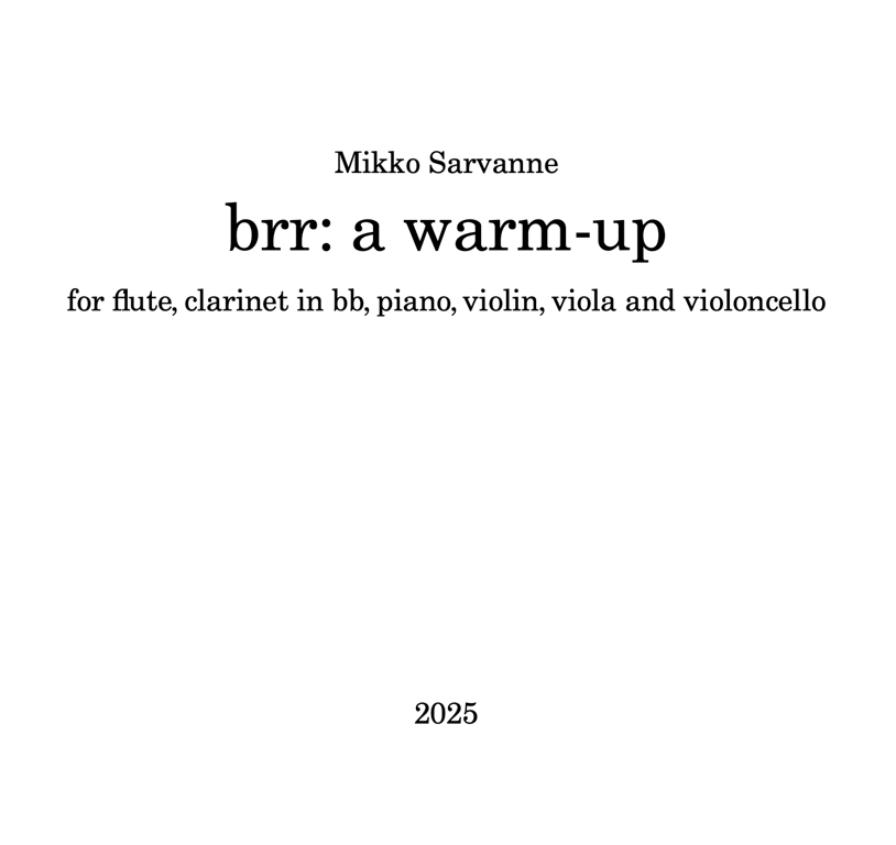 brr: a warm up