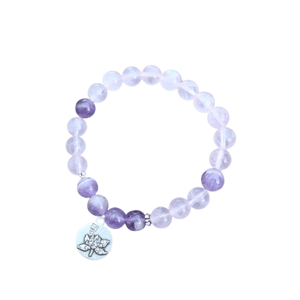 Bracciale di ametista e quarzo rosa