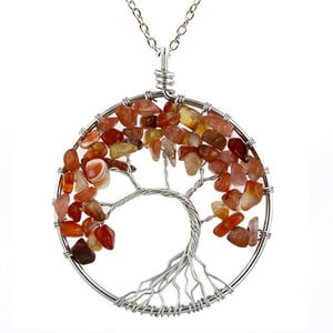 Collana dell'albero della vita in agata rossa