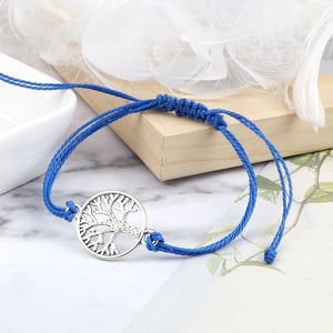 Bracciale in cotone con albero della vita