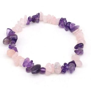 Bracciale di quarzo rosa e ametista