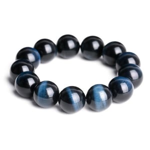Bracciale di bilanciamento dei chakra dell'occhio di tigre blu.
